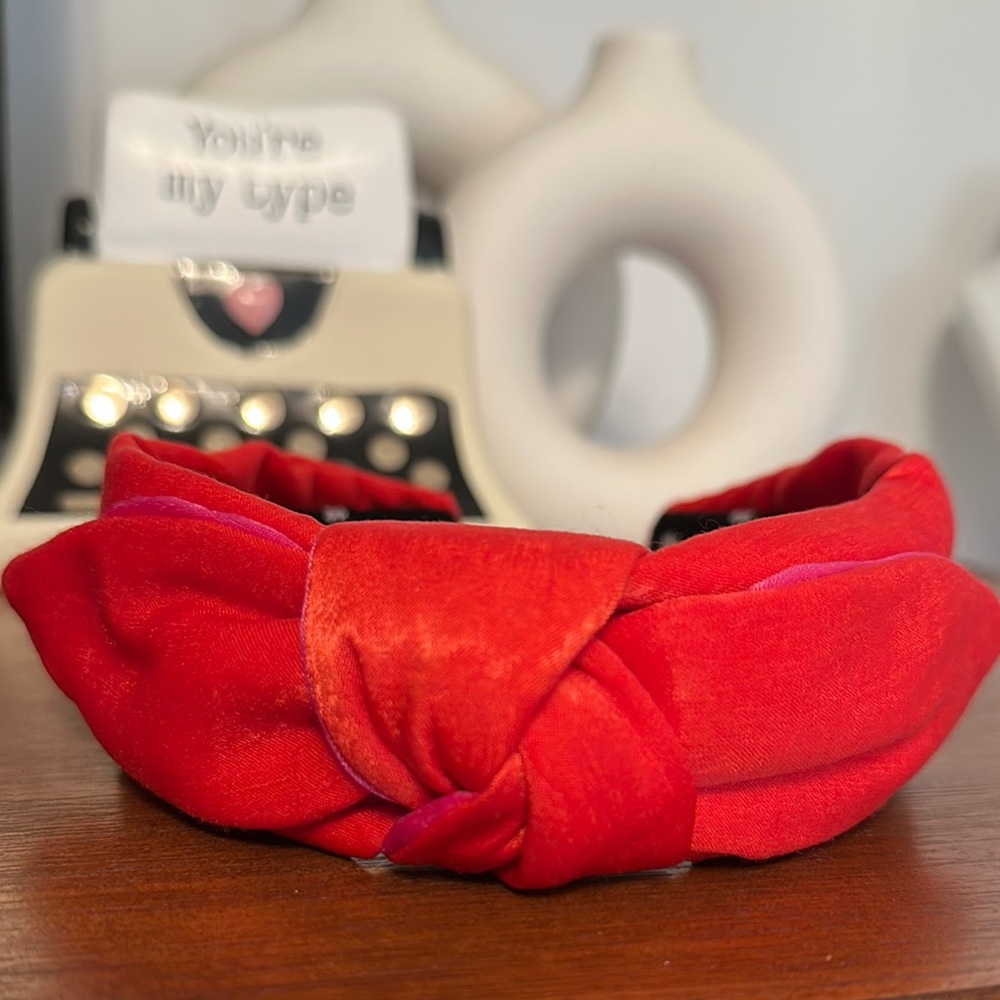 Lele Sadoughi Red Knotted Headband